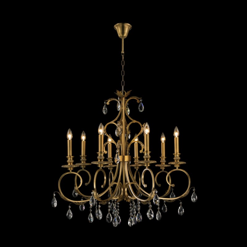 KYY7003D880 | LAMPADARIO 8LUCI D88H86 kg15-bronze gold