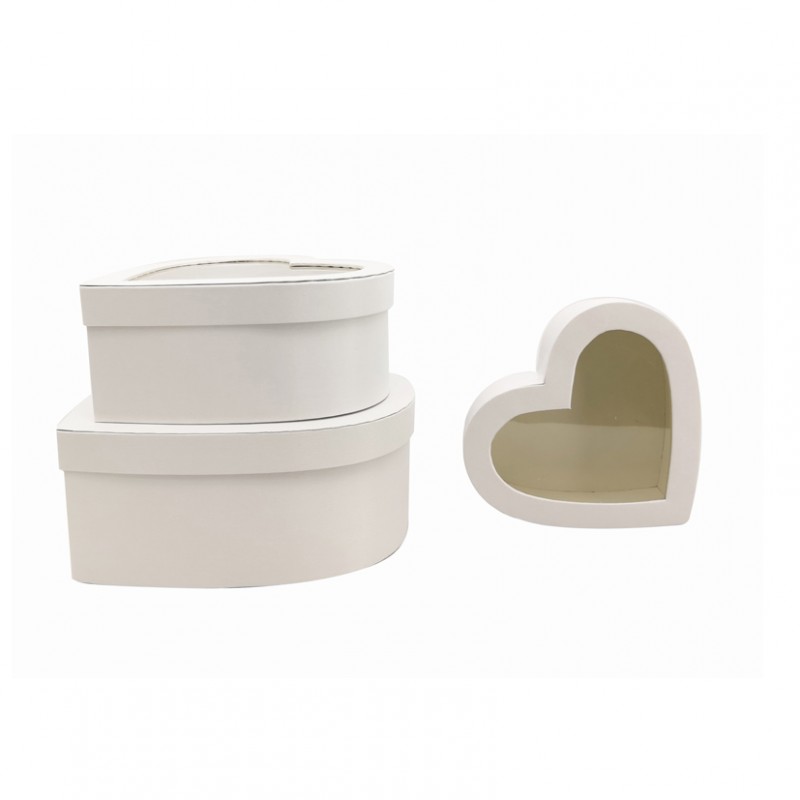 SC0207W | SCATOLA cuore raso S/3 - bianca