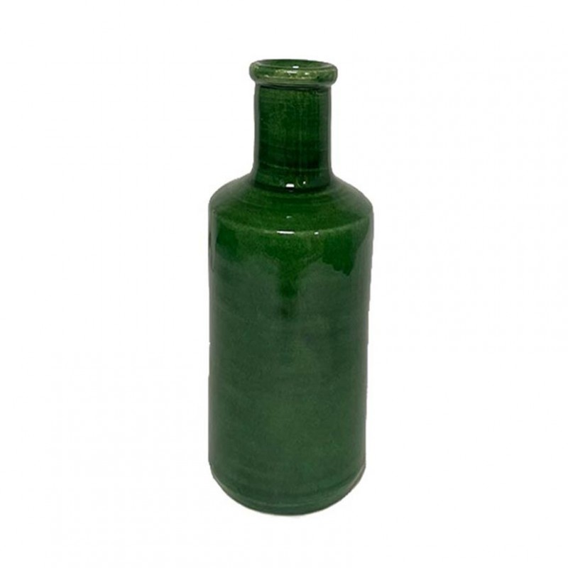 Bottiglia monofiore terracotta h25 -verd