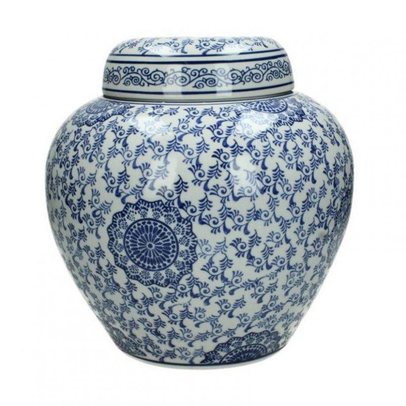 Vaso porcellana 28x28xh30cm - blue
