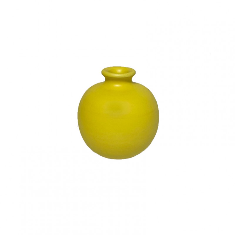 Ampolla terracotta d12 h11,5 cm -giallo