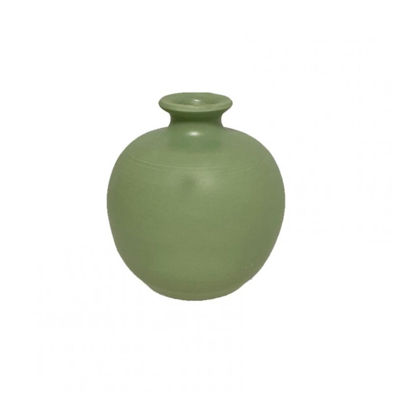 Ampolla terracotta d14 h15 cm -verde