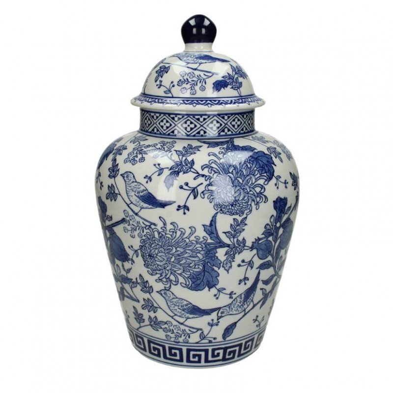 Vaso porcellana 18x18xh35cm - blue