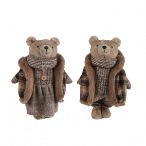 ORSO C/PELLICCIA H44,5cm 2mod.- marrone
