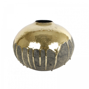 VASO ROVER METAL 5X18X15cm - oro/nero