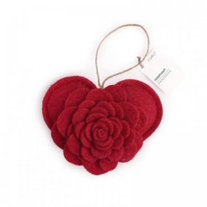 CUORE ROSE DA APP. H10/12cm - rosso
