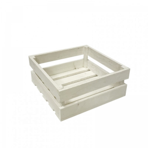 CASSETTA LEGNO 26x26xh11cm - bianco