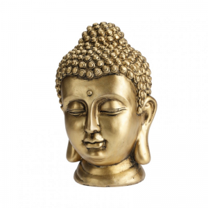 TESTA BUDDHA RESINA 15X23cm - gold