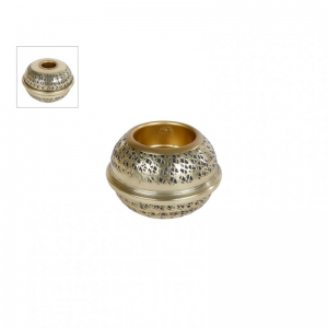 PORTACANDELA DUO METALLO 8X8X6cm-gold