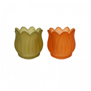 PORTACANDELA TULIP 7X7X7cm - 2ass.