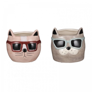 VASO GATTO CERAM. 2MOD. 14X14,5XH14 cm