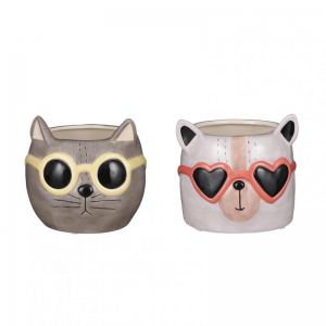 VASO GATTO CERAM. 2MOD. 15X14,5XH13 cm