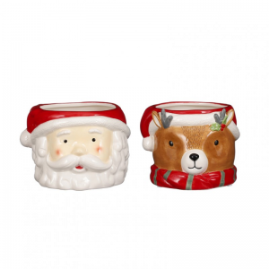 VASO 2MOD. D15,5 H12cm babbo natale/renn
