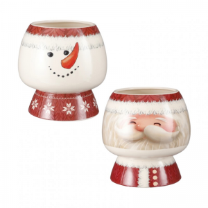 VASO 2MOD. D19 H19,5 cm pup. neve/sant