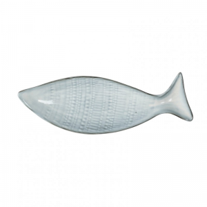 PIATTO PESCE ceramica 37,5X13 H2,5 -grey