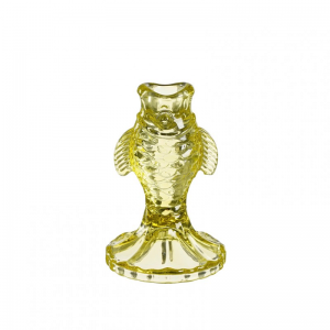 CANDELABRO PESCE vetro 8X8 H12 - yellow