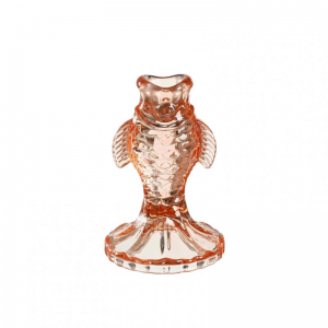 CANDELABRO PESCE vetro 8X8 H12 - orange
