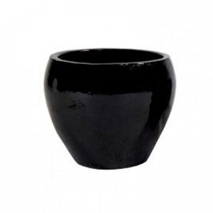 VASO BELLY CERAM.SMALT. D38 H32 - black