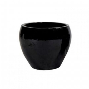 VASO BELLY CERAM.SMALT. D28 H25 - black