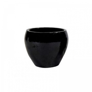 VASO BELLY CERAM.SMALT. D20 H18 - black