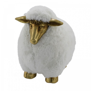 PECORA 45X69X66 cm -bianca/oro