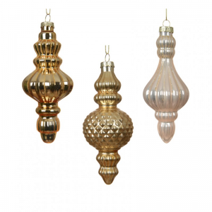 DECORO vetro D5,8 H13,2 3ASS.-pearl/gold