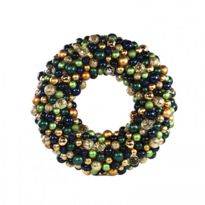CORONA C/PALLINE  D50 cm - verde