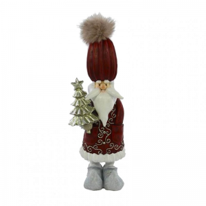 BABBO NATALE C/LED H31 cm -rosso