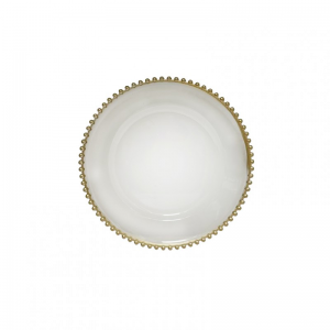 SOTTOPIATTO D32 cm - trasparente/oro