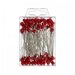 SPILLI C/PERLA 6MM 65MM 100pz - rosso