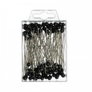 SPILLI C/PERLA 6MM 65MM 100pz - nero