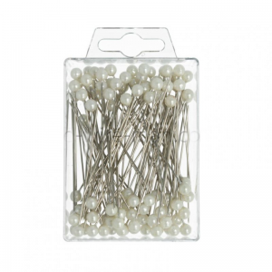 SPILLI C/PERLA 6MM 65MM 100pz - bianco