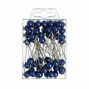 SPILLI C/PERLA 10MM 60MM 50 pz - blu