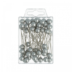 SPILLI C/PERLA 10MM 60MM 50 pz - silver