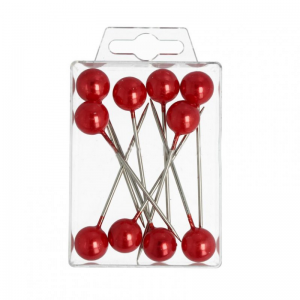 SPILLI C/PERLA MM15 MM75 10 pz - rosso
