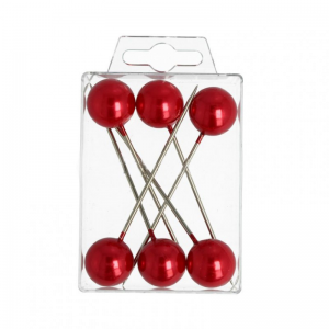 SPILLI C/PERLA MM90 6 pz - rosso