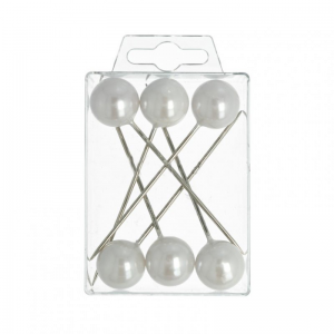 SPILLI C/PERLA MM90 6 pz - bianco