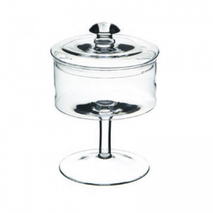 ALZATA VETRO D17 H25 cm c/coperchio