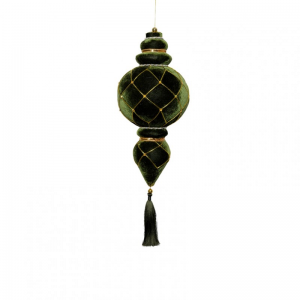 DECORO DA APP. D14 H40cm - verde/oro