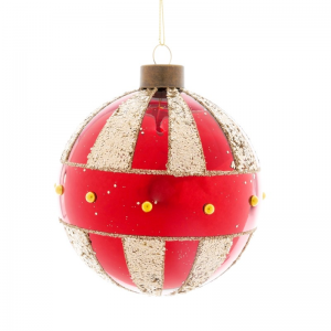 SFERA VETRO DEC. VERDE D8cm - rosso