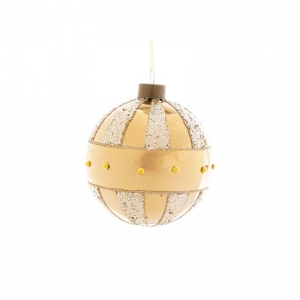 SFERA VETRO DEC. BEADS D10cm - oro