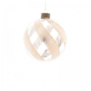 SFERA VETRO STRIPE D10cm - oro
