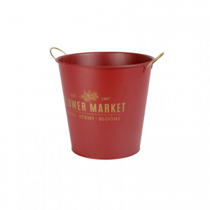 SECCHIELLO METALLO D13 H12cm - rosso