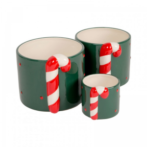 VASO CANDY CANE set 3pz D13/11/7 -verde