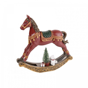 CAVALLO DONDOLO RESINA C/LUCE 29cm-burgu