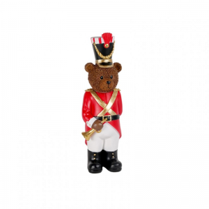ORSO RESINA H33cm - rosso/bianco