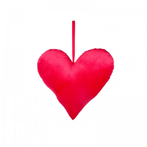 CUORE VELLUTO DA APP. 16X14cm - rosso