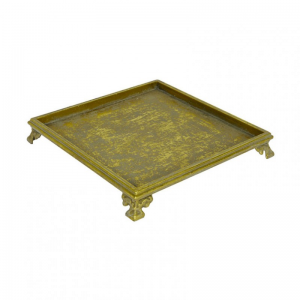 VASSOIO METALLO 33X33 H4,5cm - oro