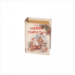 SCATOLA/LIBRO BABBO NATALE 9X4,5 H12CM