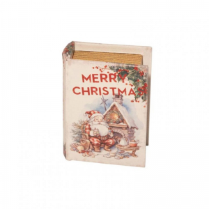 SCATOLA/LIBRO BABBO NATALE 13X6 H17CM